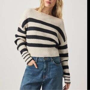 Splendid Striped Olivia Sweater Size S Women Preppy Cotton Long Sleeve Pullover